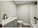 Renovated bathroom with stylish fixtures and a shower-tub combo at 1224 Martin Rd, Hickory Grove, SC 29717