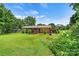 Expansive backyard with lush greenery, featuring a covered back porch and room for outdoor activities at 141 Porter Rd, Statesville, NC 28625