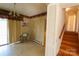 Dining room area with vintage wall accents and sliding glass doors at 170 Heritage Ln, Salisbury, NC 28147