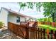 Cozy backyard featuring a charming wood deck and a privacy fence at 1957 8Th Street Se Ln, Hickory, NC 28602