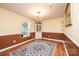 Dining room showcasing chandelier, decorative window, hardwood floors and neutral color scheme at 1957 8Th Street Se Ln, Hickory, NC 28602