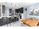 Open kitchen featuring a wooden island with seating, stainless steel appliances and stylish decor at 2213 Iron Works Dr, Clover, SC 29710