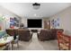 Finished basement with a large screen, comfortable seating, and fun decor at 3009 Botetourt Ct, Matthews, NC 28104