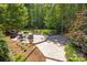 An outdoor living space with patio, seating area, barbecue grill and lush landscaping at 3009 Botetourt Ct, Weddington, NC 28104