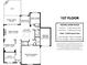 First floor plan showing layout of rooms, including kitchen, dining, and garage spaces at 3808 Halcyon Dr, Huntersville, NC 28078