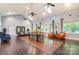Bright, open living room with vaulted ceilings, skylights, and comfortable seating areas at 3808 Halcyon Dr, Huntersville, NC 28078