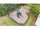 Aerial view of the community playground, featuring slides and swings at 3808 Halcyon Dr, Huntersville, NC 28078