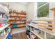 Well-organized pantry with ample storage shelving and a bright window for natural light at 5215 Star Magnolia Ct, Clover, SC 29710