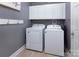 Efficient laundry area featuring a modern washer and dryer set with white cabinets above for added storage at 6914 Evanton Loch Rd, Charlotte, NC 28278