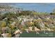Panoramic aerial view of the lakefront community, displaying the homes, docks, and waterfront access at 8039 Mcconnell Rd, Denver, NC 28037