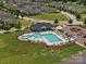 Aerial view of a community pool and clubhouse, perfect for relaxation and recreation at 807 Herrons Ferry Rd, Rock Hill, SC 29730