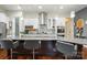 Kitchen has updated stainless appliances, a tile backsplash, an island and bar stool seating at 10903 Skymont Dr, Huntersville, NC 28078