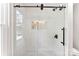 This bathroom offers a glass shower with subway tile and black fixtures, creating a spa-like experience at 116 Oak Creek Dr, Charlotte, NC 28270