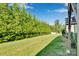 Lush green backyard with mature trees, ideal for outdoor activities and relaxation at 117 Langhorne Dr, Mount Holly, NC 28120