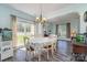 Bright dining room featuring hardwood floors, a chandelier, and natural light from a large window at 2206 Waters Trail Dr, Charlotte, NC 28216