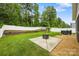 Well-maintained backyard with lush green grass, privacy fence, and a hot tub on a concrete slab at 3053 Riker St, Clover, SC 29710