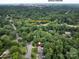 Aerial view of neighborhood with neighborhood amenities and an Uptown Charlotte backdrop at 3225 Mill Pond Rd, Charlotte, NC 28226
