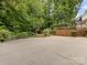 Serene backyard with lush landscaping and a paved patio offers a private retreat at 3225 Mill Pond Rd, Charlotte, NC 28226