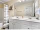 Bathroom features a double sink vanity and shower at 424 River Park Rd, Belmont, NC 28012