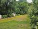 A view of the property's open grassy backyard and a small shed at 4520 Bradbury Dr, Charlotte, NC 28209