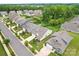 Aerial perspective of a neighborhood with neatly manicured lawns, mature trees, and well-spaced homes at 5079 Skyfest Dr, Charlotte, NC 28215