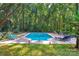 Private backyard pool area surrounded by lush greenery, providing a relaxing outdoor retreat at 5317 Black Oak Ln # 11, Waxhaw, NC 28173