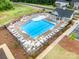 Aerial view of the community pool and lounge area, showcasing the recreational amenities at 705 Hinterland Ln, Matthews, NC 28104