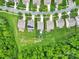 Birds-eye view of a property with a fenced yard in a well-manicured neighborhood at 7101 Agnew Dr, Charlotte, NC 28273