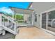 A spacious white deck and pergola, a perfect space for outdoor relaxation and entertainment at 7101 Agnew Dr, Charlotte, NC 28273
