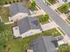 Aerial view showcasing the neighborhood's well-maintained homes, driveways, and lush greenery at 8314 Paw Valley Ln, Charlotte, NC 28214