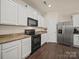 Well-maintained kitchen with stainless steel appliances, white cabinetry, and granite countertops at 8314 Paw Valley Ln, Charlotte, NC 28214