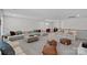 Spacious living room with modern sectional sofa, accent pillows, ottomans, and neutral color palette at 9110 Buckley Ct # 154, Charlotte, NC 28269