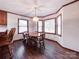 Dining room with hardwood floors, traditional chandelier, and large windows at 965 Hunting Ave, Lincolnton, NC 28092