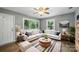 Comfortable living room with modern decor, hardwood floors, and great light at 9818 Starwood Dr, Charlotte, NC 28215