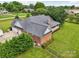 Aerial shot showcasing backyard, deck, and well-maintained lawn and landscaping at 105 Gold Run Ct, Kings Mountain, NC 28086