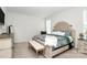 Comfortable main bedroom with ensuite features a queen bed, neutral walls, and updated dresser at 109 Mac Aly, Cramerton, NC 28032
