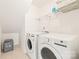 Functional laundry room equipped with modern washer and dryer units, offering convenience and efficiency at 114 Sardis Plantation Dr, Matthews, NC 28105