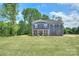 Elegant two-story home with classic design, gray siding, shutters and a lush green lawn at 2000 Plainfield Dr, Bessemer City, NC 28016