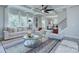 Open living room with large windows, coffered ceiling and contemporary finishes at 2000 Plainfield Dr, Bessemer City, NC 28016
