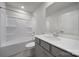 Bathroom featuring a shower/tub combo with a white shower curtain and a vanity with a sink at 300 Kennerly Center Dr, Mooresville, NC 28115