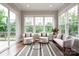 Comfortable sitting area with ample natural light, plush seating, and access to outdoor deck at 3009 Ocaso Ct, Matthews, NC 28104