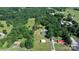 Scenic aerial view of property showcasing a mix of wooded areas and open spaces, with several buildings at 3423 S Hwy 127 Hwy, Hickory, NC 28602