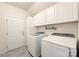 Well-lit laundry room with modern washer and dryer, ample cabinet space, and convenient access at 3807 Blazeprince Dr, Charlotte, NC 28215