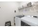 Efficient laundry area with modern washer and dryer, storage shelves, and organized accessories for convenience at 3938 Isenhour Rd, Kannapolis, NC 28081