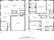 Two floor plans detailing layout with bedrooms, bathrooms, living room, dining area, kitchen, & garage at 5113 Saddleback Dr, Mount Holly, NC 28120