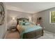 Serene bedroom with a king-size bed, ambient lighting, and carpet flooring at 7018 Rollingridge Dr, Charlotte, NC 28211