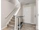 Hallway features stairs and modern floors at 9651 Bailey Rd, Cornelius, NC 28031