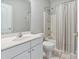 Bathroom with a shower-tub combo, toilet and vanity at 105 Stumpy Creek Rd, Mooresville, NC 28117