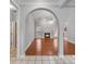 Inviting living room with hardwood floors, a cozy fireplace, and neutral paint at 105 Stumpy Creek Rd, Mooresville, NC 28117