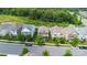 Aerial view of suburban homes showcasing their architectural details and landscaping at 15515 Laverack Ln, Davidson, NC 28036